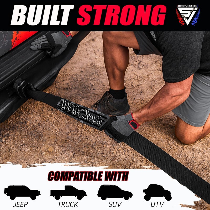 Straight Jacket Crew 3" X 20' Heavy Duty Tow Strap - 30,000 Lb Break Strength Recovery Strap for Truck, SUV, Jeep & Off-Road Use | Reinforced Loops, Abrasion Sleeve & Carry Bag Included. - Image 5